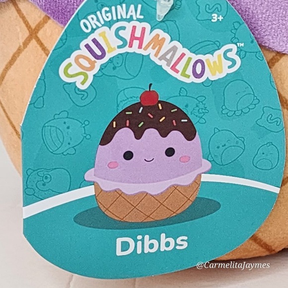 DIBBS 🍨 Scented RARE Purple Ice Cream Fudge & Sprinkles Sundae Squishmallow NWT - Picture 6 of 8